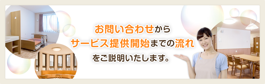 お問い合わせからサービス提供開始までの流れをご説明いたします。